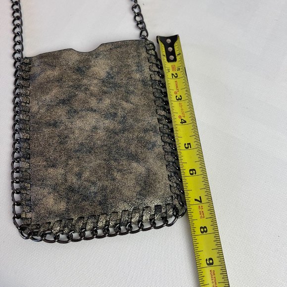 Black & Golf leather Crossbody Bag With Chain Strap - Picture 6 of 7